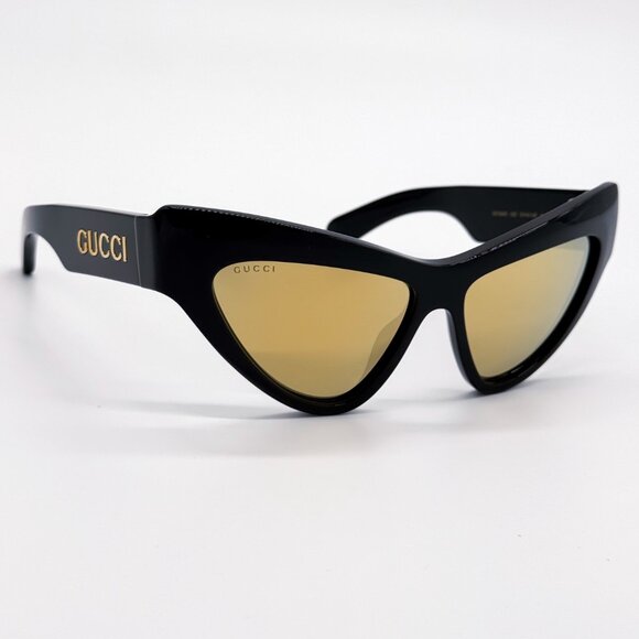 NEW GUCCI GG1294S 002 WOMEN SHINY BLACK GOLD CAT EYE SUNGLASSES GUCCI main image 13